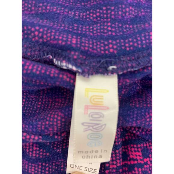 One Size LulaRoe Womens Leggings 3 Pair Assorted Purple Black Floral - Picture 6 of 8